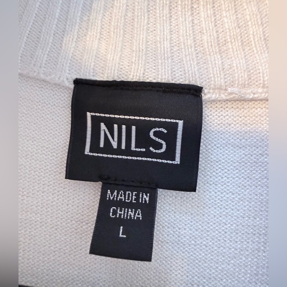 NILS Blue Quarter-Zip Ski Sweater with Snowflakes | NWT | Size L | Apres Ski - Picture 3 of 8